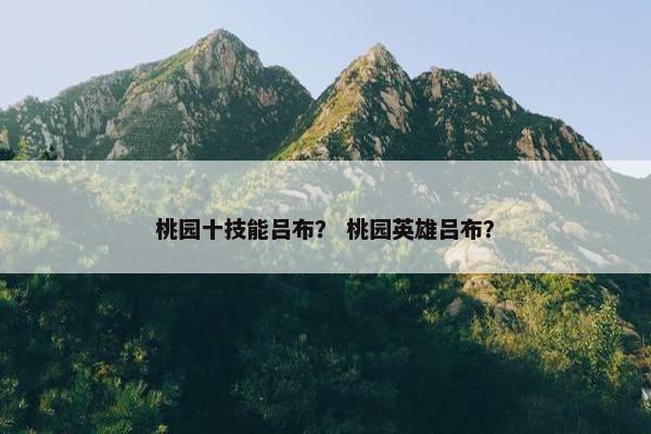 桃园十技能吕布？ 桃园英雄吕布？