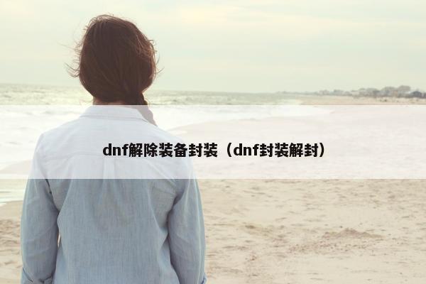 dnf解除装备封装（dnf封装解封）