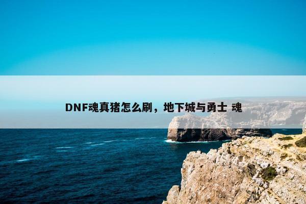 DNF魂真猪怎么刷，地下城与勇士 魂