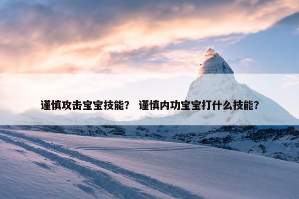 谨慎攻击宝宝技能？ 谨慎内功宝宝打什么技能？