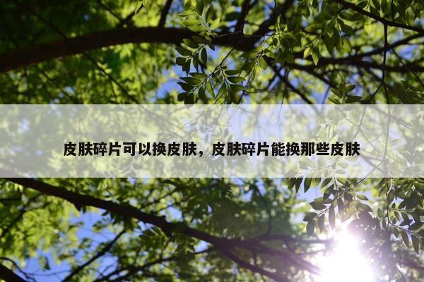 皮肤碎片可以换皮肤，皮肤碎片能换那些皮肤
