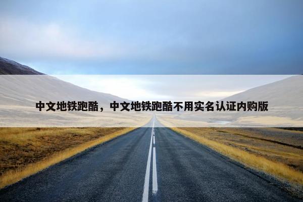 中文地铁跑酷，中文地铁跑酷不用实名认证内购版