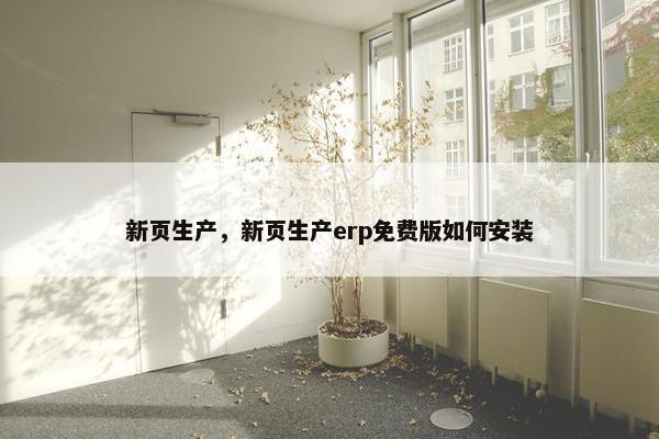新页生产，新页生产erp免费版如何安装