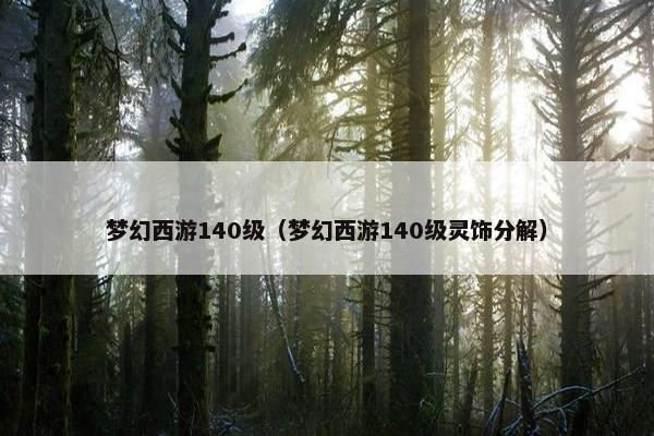 梦幻西游140级（梦幻西游140级灵饰分解）