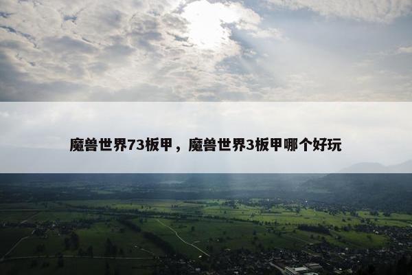 魔兽世界73板甲，魔兽世界3板甲哪个好玩