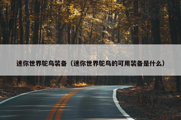 迷你世界鸵鸟装备（迷你世界鸵鸟的可用装备是什么）