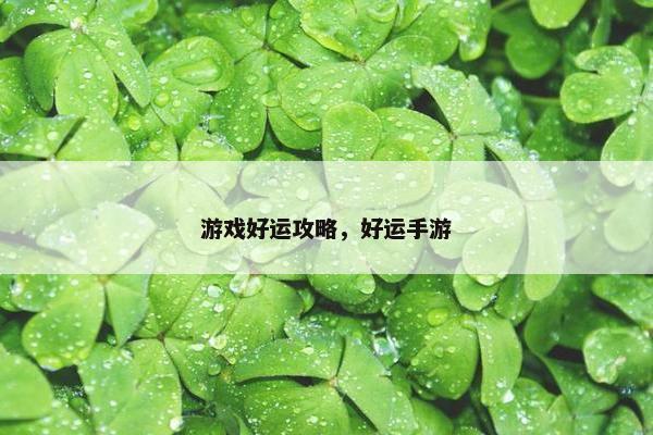 游戏好运攻略，好运手游