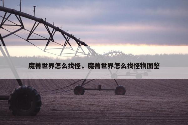 魔兽世界怎么找怪，魔兽世界怎么找怪物图鉴