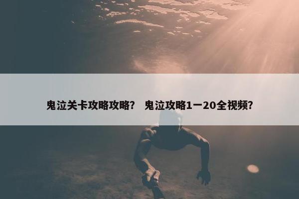 鬼泣关卡攻略攻略？ 鬼泣攻略1一20全视频？