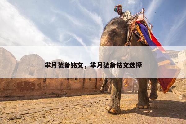 芈月装备铭文，芈月装备铭文选择