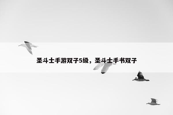圣斗士手游双子5级，圣斗士手书双子