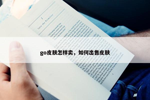 go皮肤怎样卖，如何出售皮肤