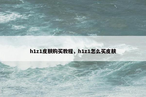 h1z1皮肤购买教程，h1z1怎么买皮肤