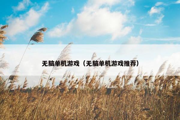 无脑单机游戏（无脑单机游戏推荐）