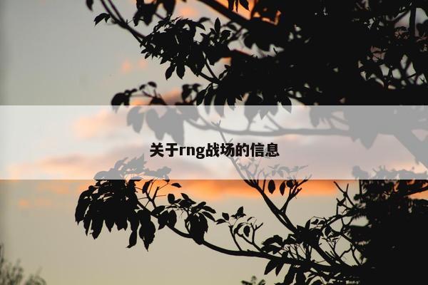 关于rng战场的信息