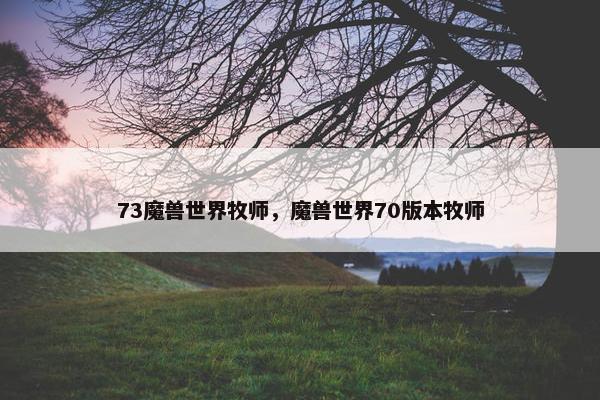 73魔兽世界牧师，魔兽世界70版本牧师
