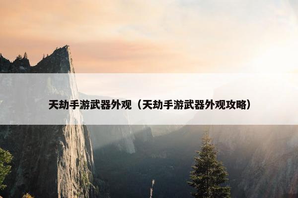 天劫手游武器外观（天劫手游武器外观攻略）