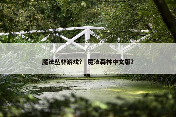 魔法丛林游戏？ 魔法森林中文版？