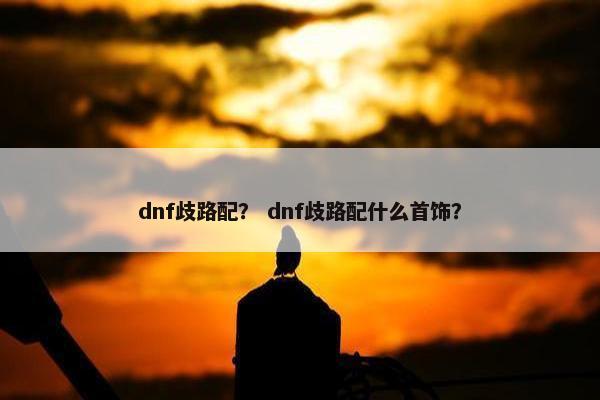 dnf歧路配？ dnf歧路配什么首饰？