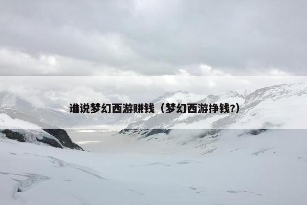 谁说梦幻西游赚钱（梦幻西游挣钱?）