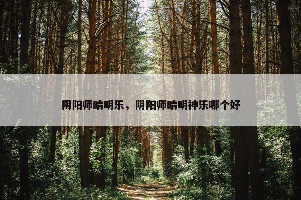阴阳师晴明乐，阴阳师晴明神乐哪个好
