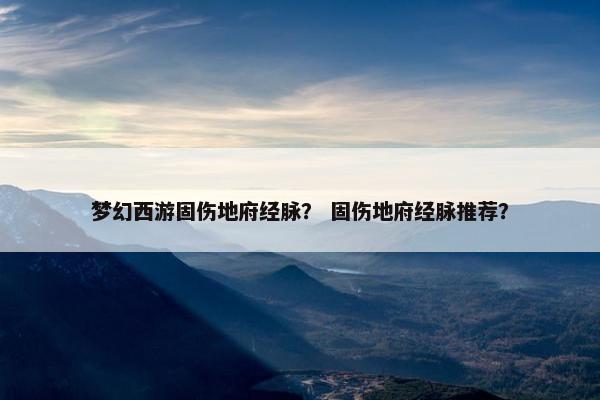 梦幻西游固伤地府经脉？ 固伤地府经脉推荐？