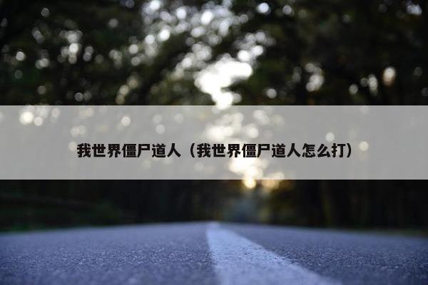 我世界僵尸道人（我世界僵尸道人怎么打）
