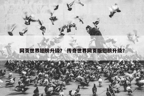 网页世界翅膀升级？ 传奇世界网页版翅膀升级？