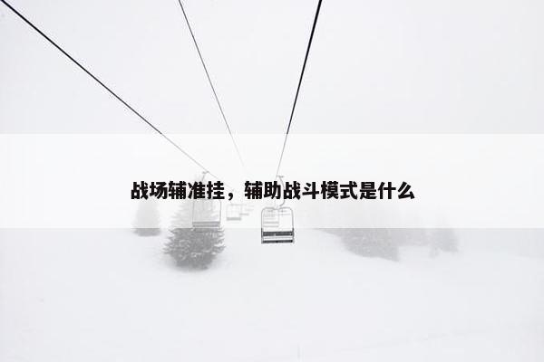 战场辅准挂，辅助战斗模式是什么