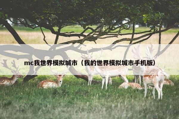 mc我世界模拟城市（我的世界模拟城市手机版）