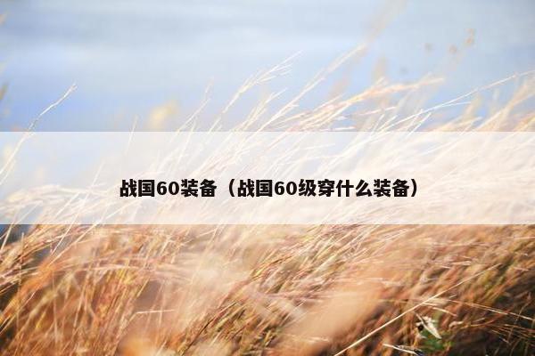 战国60装备（战国60级穿什么装备）