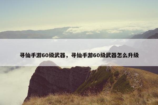 寻仙手游60级武器，寻仙手游60级武器怎么升级