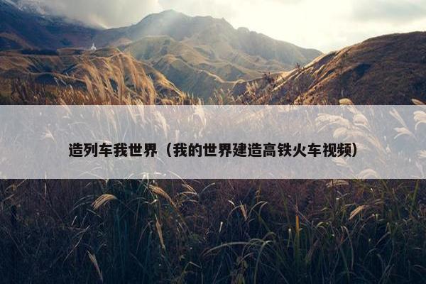造列车我世界（我的世界建造高铁火车视频）