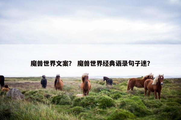 魔兽世界文案？ 魔兽世界经典语录句子迷？