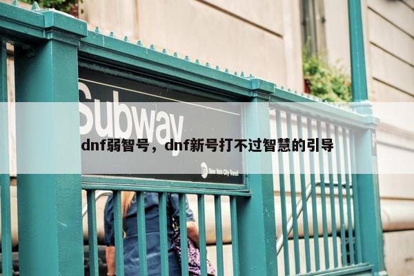 dnf弱智号，dnf新号打不过智慧的引导