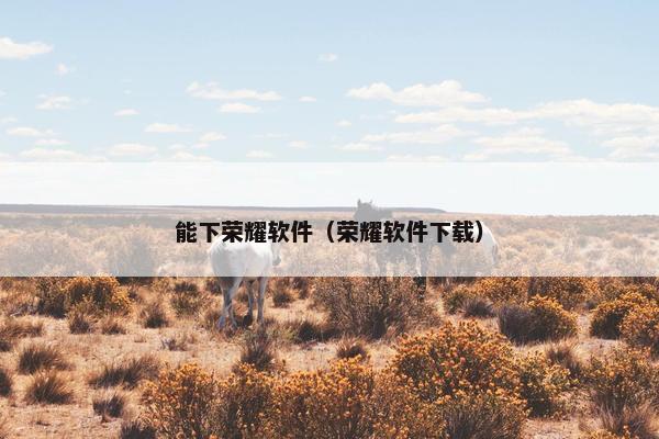 能下荣耀软件（荣耀软件下载）