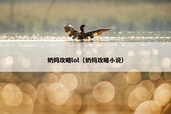 奶妈攻略lol（奶妈攻略小说）