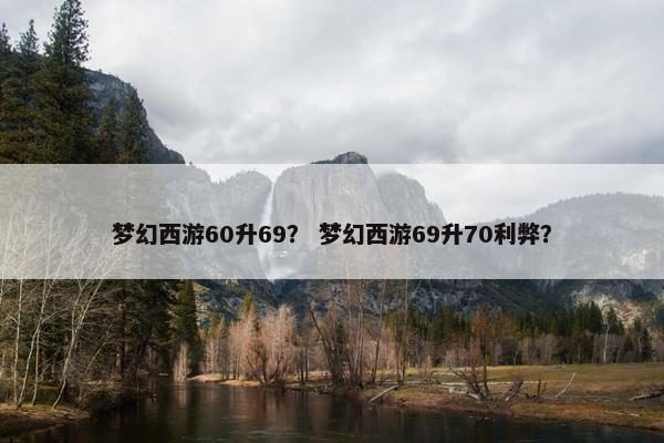 梦幻西游60升69？ 梦幻西游69升70利弊？