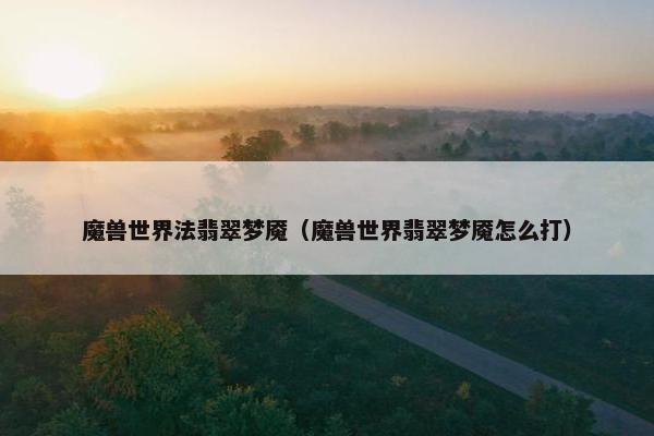 魔兽世界法翡翠梦魇（魔兽世界翡翠梦魇怎么打）
