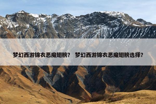 梦幻西游锦衣恶魔翅膀？ 梦幻西游锦衣恶魔翅膀选择？