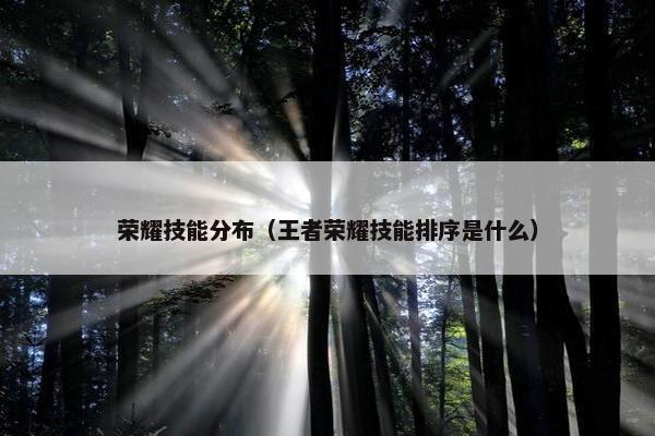 荣耀技能分布（王者荣耀技能排序是什么）