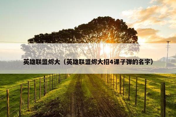 英雄联盟烬大（英雄联盟烬大招4课子弹的名字）