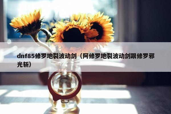 dnf85修罗地裂波动剑（阿修罗地裂波动剑跟修罗邪光斩）
