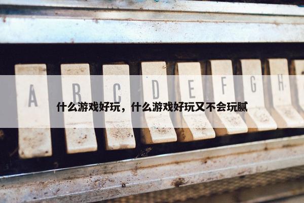 什么游戏好玩，什么游戏好玩又不会玩腻