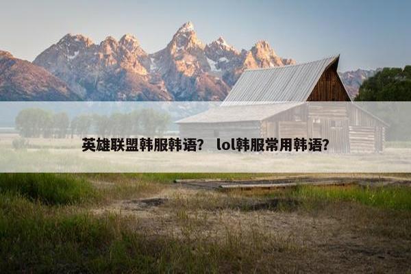 英雄联盟韩服韩语？ lol韩服常用韩语？