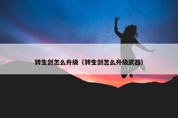 转生剑怎么升级（转生剑怎么升级武器）