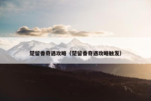 楚留香奇遇攻略（楚留香奇遇攻略触发）