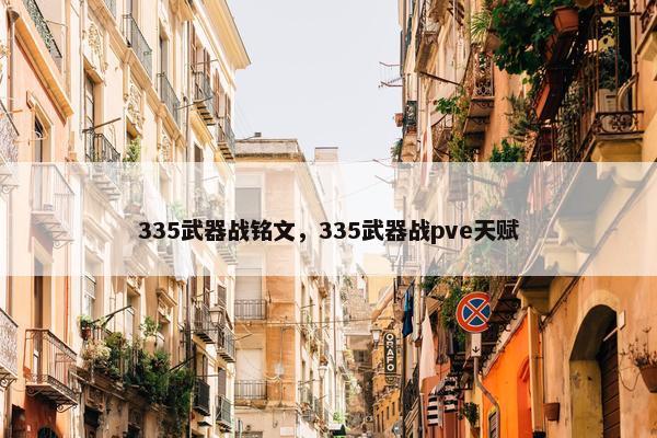 335武器战铭文，335武器战pve天赋