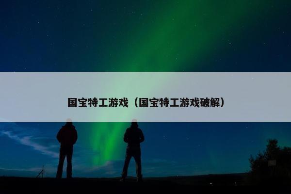 国宝特工游戏（国宝特工游戏破解）