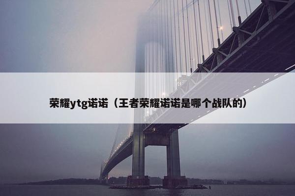 荣耀ytg诺诺（王者荣耀诺诺是哪个战队的）